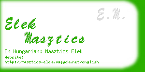 elek masztics business card